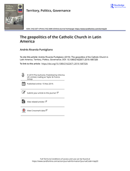 The Geopolitics of the Catholic Church in Latin America