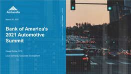 Bank of America's 2021 Automotive Summit