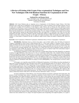 A Review of Existing 4-Bit Crypto S-Box Cryptanalysis Techniques and Two New Techniques with 4-Bit Boolean Functions for Cryptanalysis of 4-Bit Crypto S-Boxes