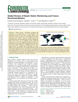 Global Review of Beach Debris Monitoring and Future Recommendations Catarina Serra-Goncalves,̧ † Jennifer L