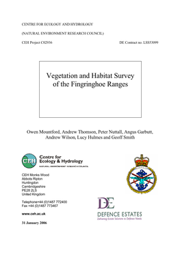 Vegetation and Habitat Survey of the Fingringhoe Ranges