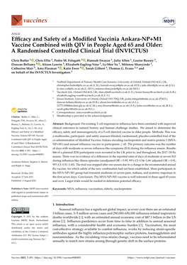 Efficacy and Safety of a Modified Vaccinia Ankara-NP+M1 Vaccine Combined with QIV in People Aged 65 and Older:A Randomised Contr