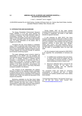 3.2 Ammonia and Nox in Seeded and Unseeded Snowfall – an Australian Perspective