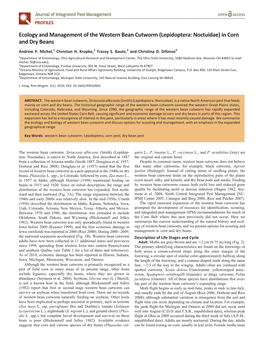 Ecology and Management of the Western Bean Cutworm (Lepidoptera: Noctuidae) in Corn and Dry Beans