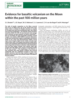 Evidence for Basaltic Volcanism on the Moon Within the Past 100 Million Years