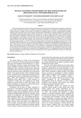 Spatial Patterns and Diversity of the Alpine Flora of Deosai Plateau, Western Himalayas