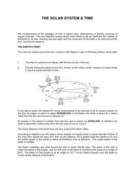 The Solar System & Time