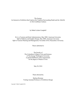 The Journey an Immersive Exhibition That Explores the Tradition Surrounding Death and the Afterlife in Afro Caribbean Cultures
