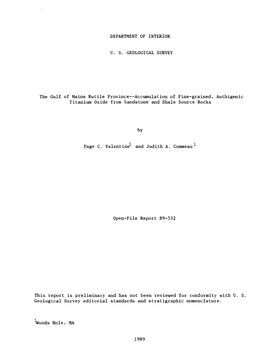 The Gulf of Maine Rutile Province Accumulation of Fine-Grained, Authigenic Titanium Oxide from Sandstone and Shale Source Rocks