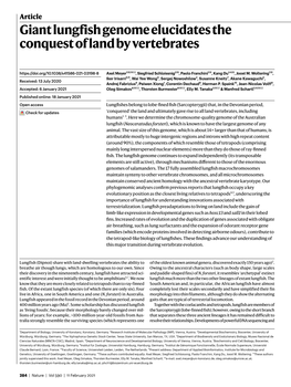 Giant Lungfish Genome Elucidates the Conquest of Land by Vertebrates