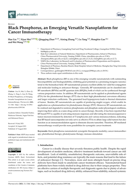 Black Phosphorus, an Emerging Versatile Nanoplatform for Cancer Immunotherapy