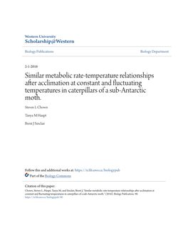 Similar Metabolic Rate-Temperature Relationships After Acclimation at Constant and Fluctuating Temperatures in Caterpillars of a Sub-Antarctic Moth