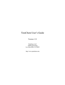 Terachem User's Guide