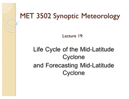 MET 3502 Synoptic Meteorology