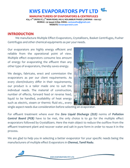 Contact Us Kws Evaporators Pvt