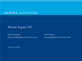 Private Equity 101