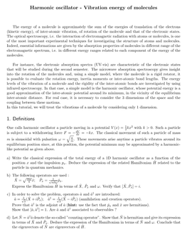 Harmonic Oscillator - Vibration Energy of Molecules