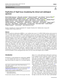 Duplication of 10Q24 Locus: Broadening the Clinical and Radiological Spectrum