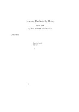 Learning Postscript by Doing