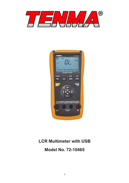 LCR Multimeter with USB Model No. 72-10465