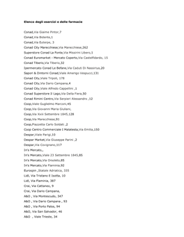 Elenco Degli Esercizi E Delle Farmacie Conad,Via Giaime Pintor,7 Conad