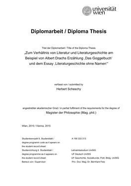 Diplomarbeit / Diploma Thesis