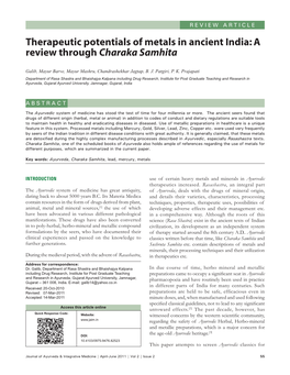 A Review Through Charaka Samhita