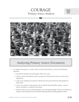 COURAGE Primary Source Analysis