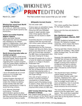 March 21, 2007 the Free-Content News Source That You Can Write! Page 1