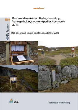 Brukerundersøkelser I Hallingskarvet Og Varangerhalvøya Nasjonalparker, Sommeren 2014