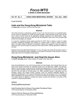 Focus Wto a News & Views Magazine