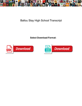 Ballou Stay High School Transcript