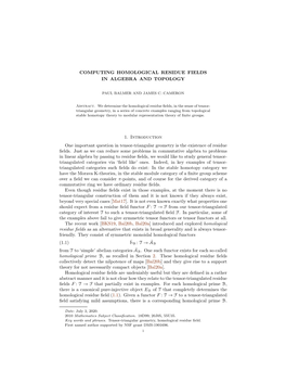 Computing Homological Residue Fields in Algebra and Topology