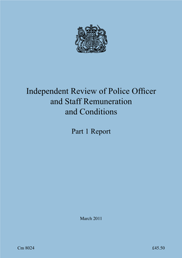 Independent Review of Police Officer and Staff Remuneration and Conditions