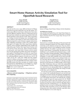 Smart Home Human Activity Simulation Tool for Openhab-Based Research