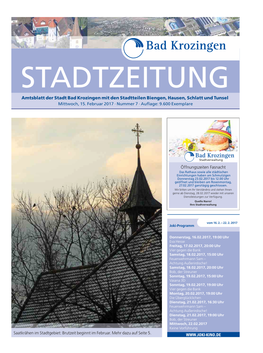 Amtsblatt Der Stadt Bad Krozingen Mit Den Stadtteilen Biengen, Hausen, Schlatt Und Tunsel Mittwoch, 15