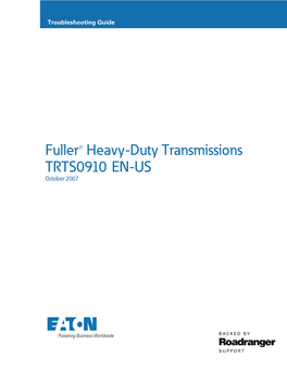 Eaton Fuller Heavy-Duty Transmissions Troubleshooting Guide (TRTS0910)