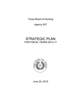 Strategic Plan for Fiscal Years 2013-17