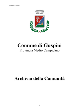 Comune Di Guspini Provincia Medio Campidano