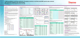 LC-MS Quantitative Screening Method for 18 Anabolic Steroids in Oral Fluid