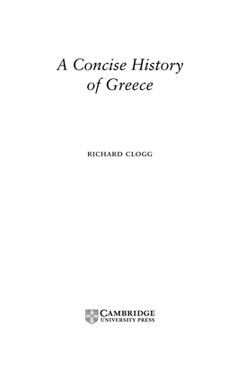 A Concise History of Greece