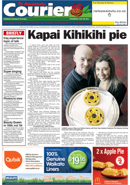 Te Awamutu Courier Join the Kearns’ Two Bakery Operation in Te Currently Has Photographs of Awamutu and Kihikihi