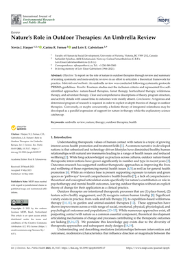 Nature's Role in Outdoor Therapies: an Umbrella Review