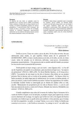 El Reloj Y La Brújula Análisis De La Novela Agosto, De Romina Paula