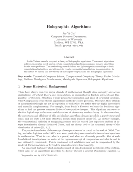 Holographic Algorithms