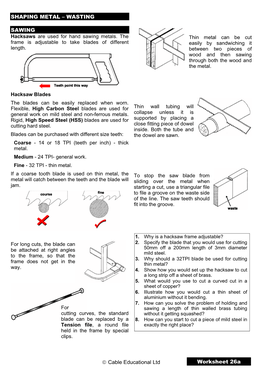 Shaping Metal – Wasting Sawing