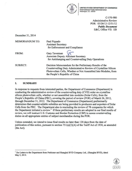 Crystalline Silicon Photovoltaic Cells from the People's Republic of China