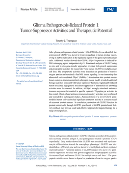 Tumor-Suppressor Activities and Therapeutic Potential