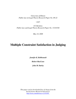 Multiple Constraint Satisfaction in Judging