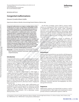 Congenital Malformations